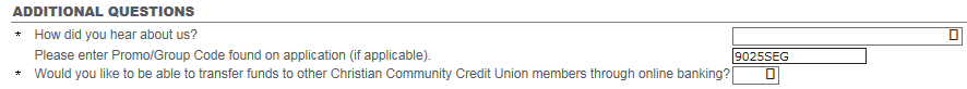 NACFC Additional Questions Section