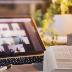 Online Church Bible with Zoom Screen