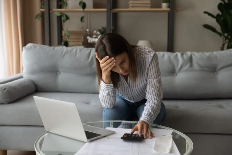 lady stressed due to budget