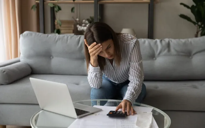 lady stressed due to budget