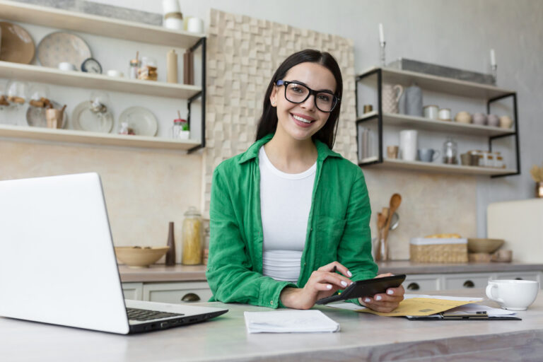 lady with specs looking straight at camera