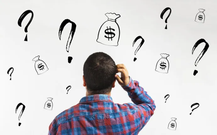 man scratching head for tithe